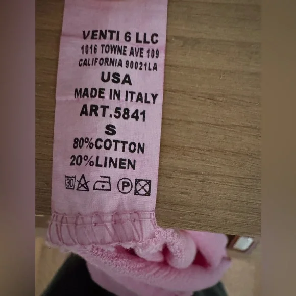 Venti6 Italian linen/cotton Bubblegum Pink Frayed Hem Maxi Dress - Picture 7 of 8